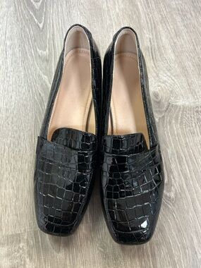 Unbranded Women’s Leather Loafers Crocodile Embossed